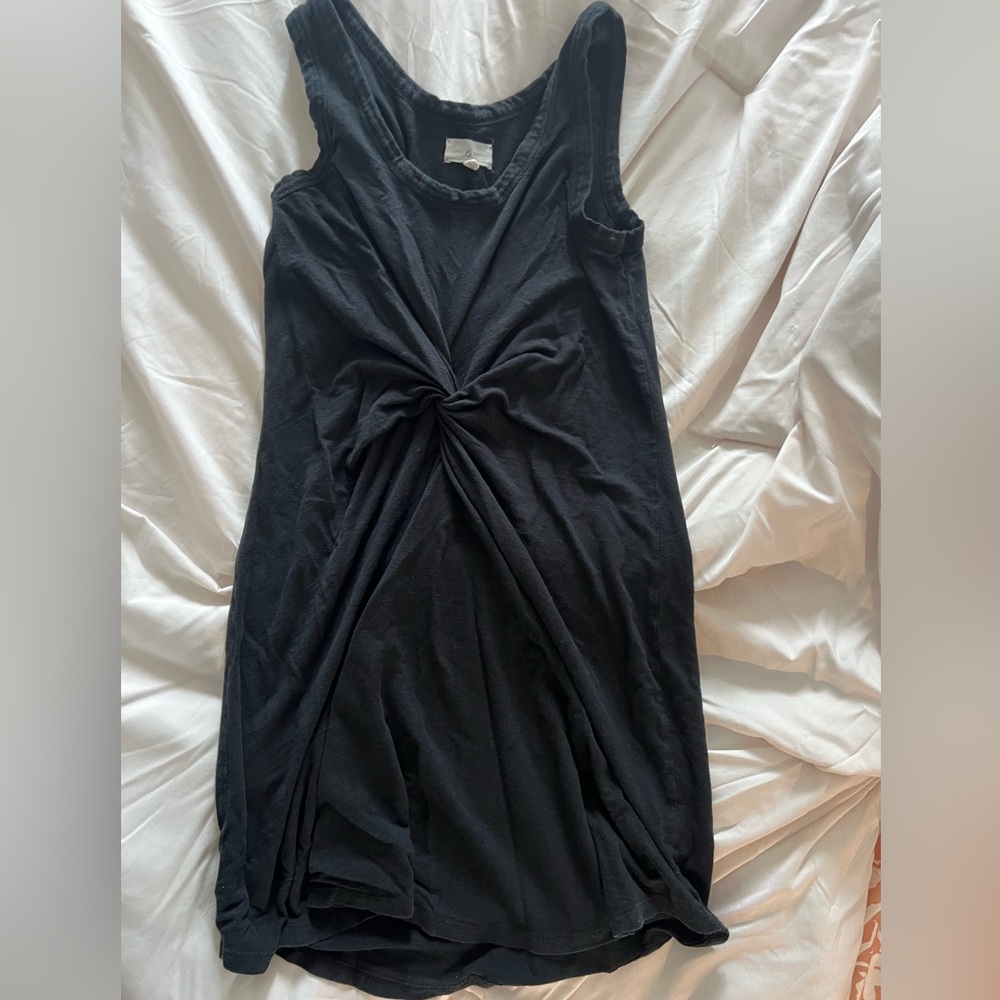 Lou & Grey Black Twist-Front Mini Dress